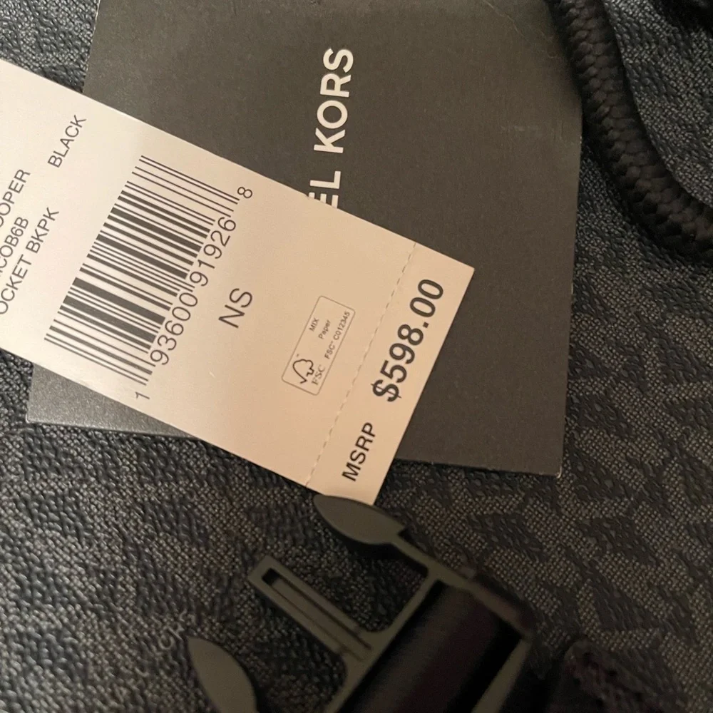 MICHAEL KORS Backpack Cooper Logo Rucksack Black Total Pattern